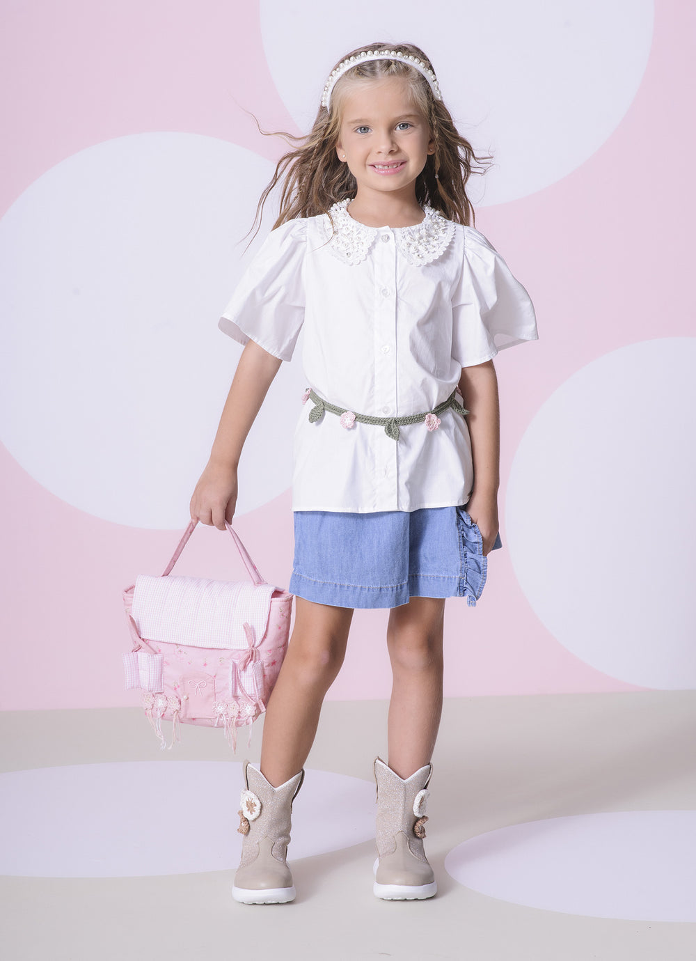 Camisa Tricoline Gola Renda