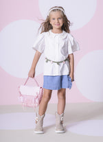 Camisa Tricoline Gola Renda