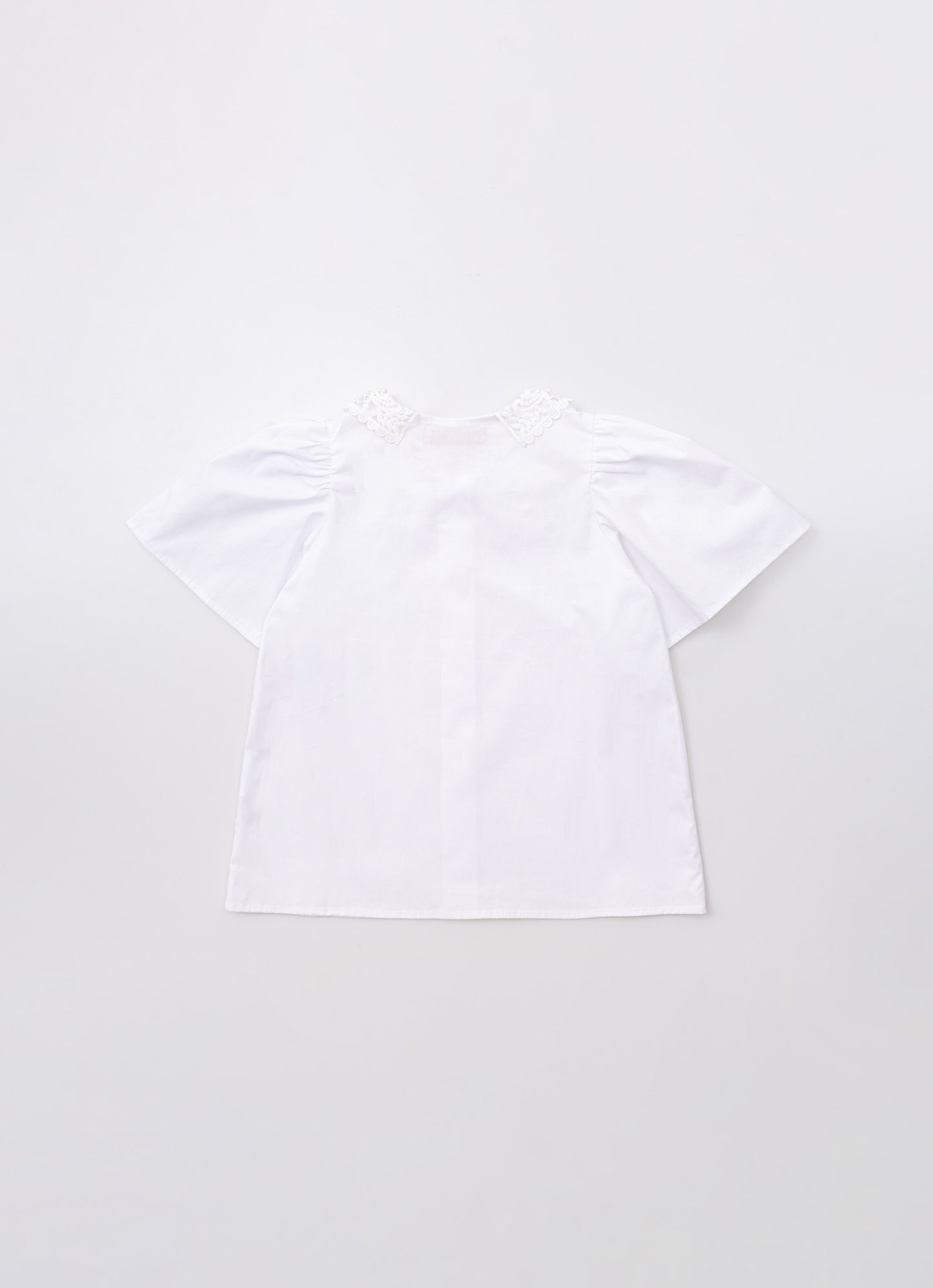 Camisa Tricoline Gola Renda