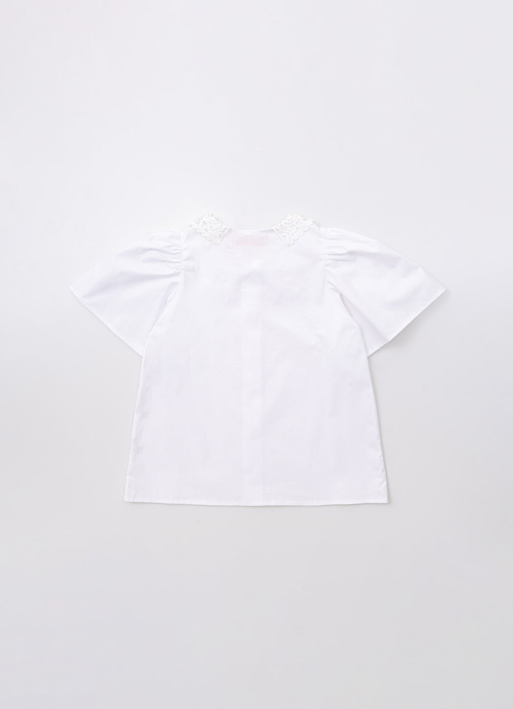 Camisa Tricoline Gola Renda