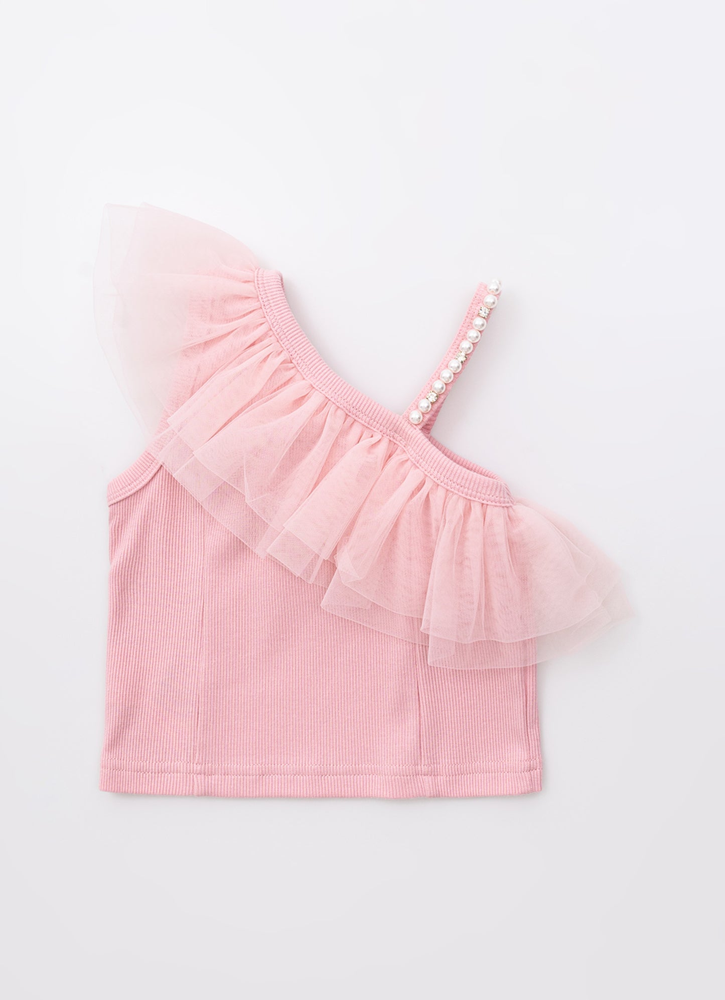 Blusa Ribana Cropped Babado Tule