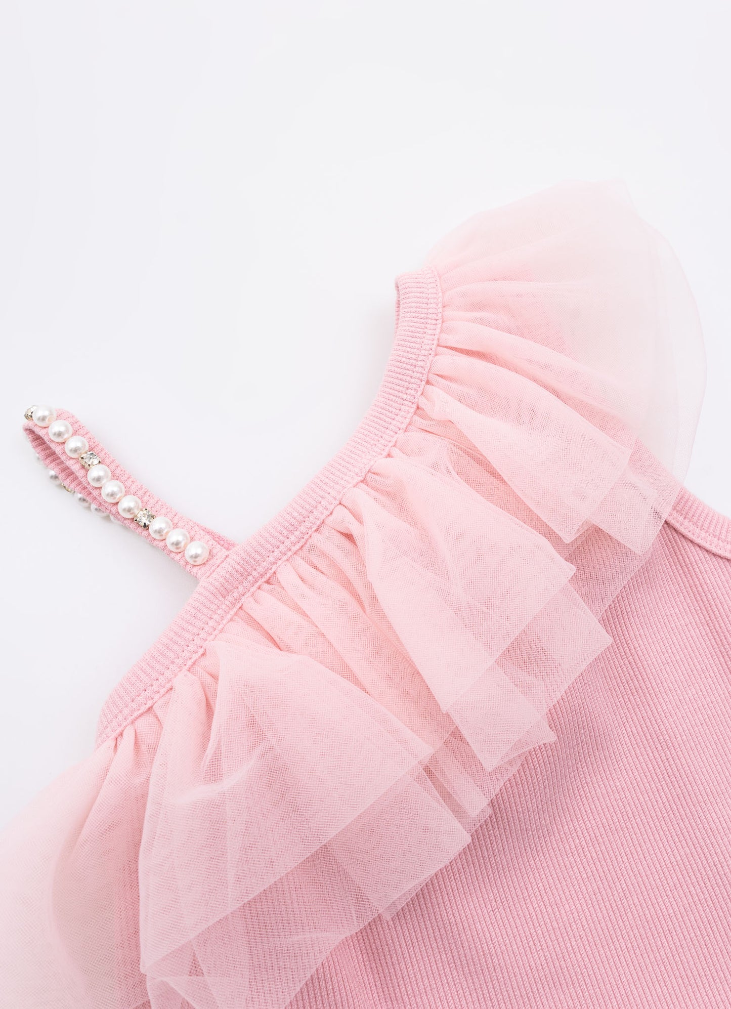 Blusa Ribana Cropped Babado Tule