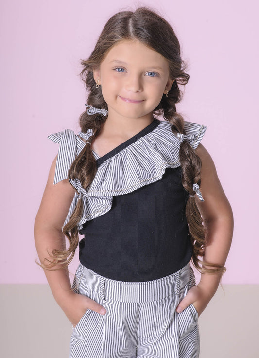 Blusa Ribana Babado Tricoline
