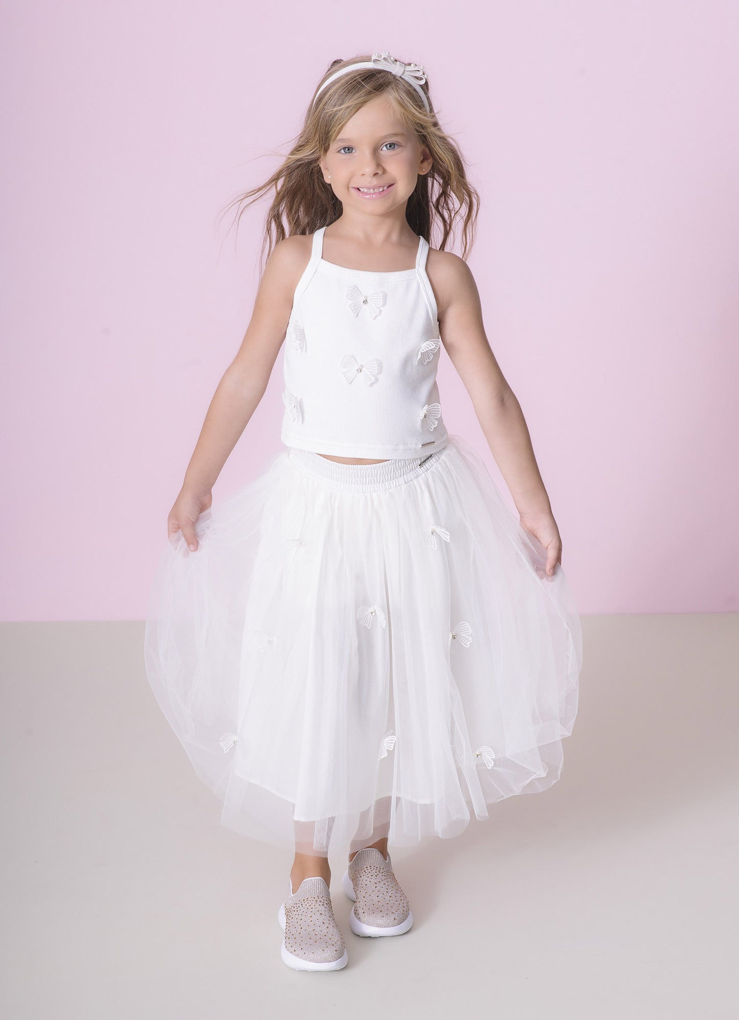 Blusa Alça Cropped Ribana Bordados