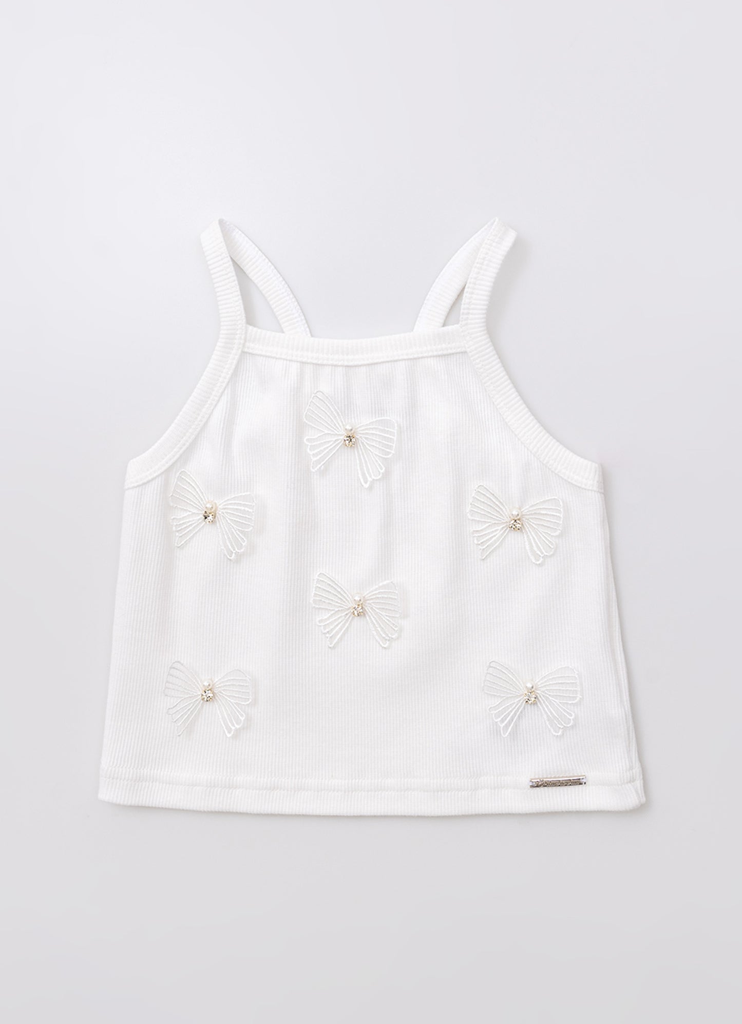 Blusa Alça Cropped Ribana Bordados
