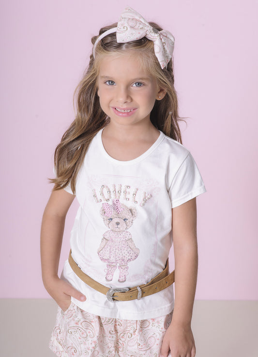 Blusa Cotton Ursinha Bordados