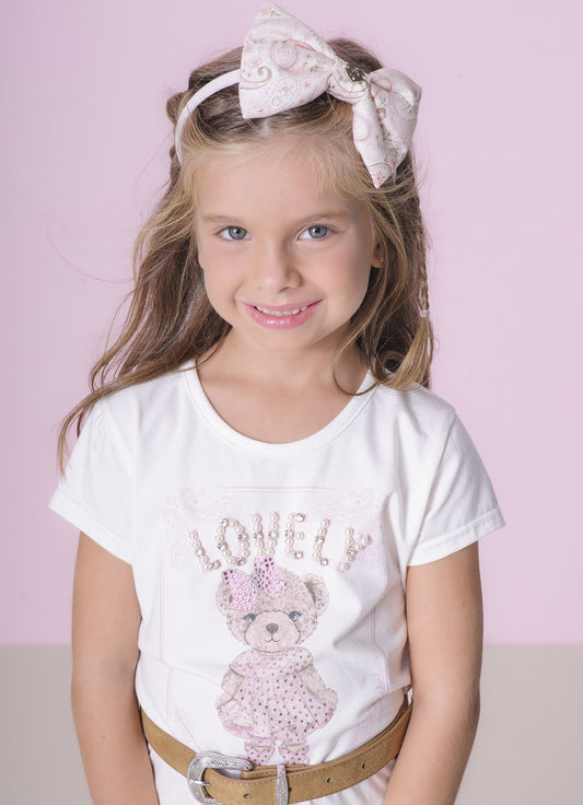 Blusa Cotton Ursinha Bordados Blusa Cotton Ursinha Bordados