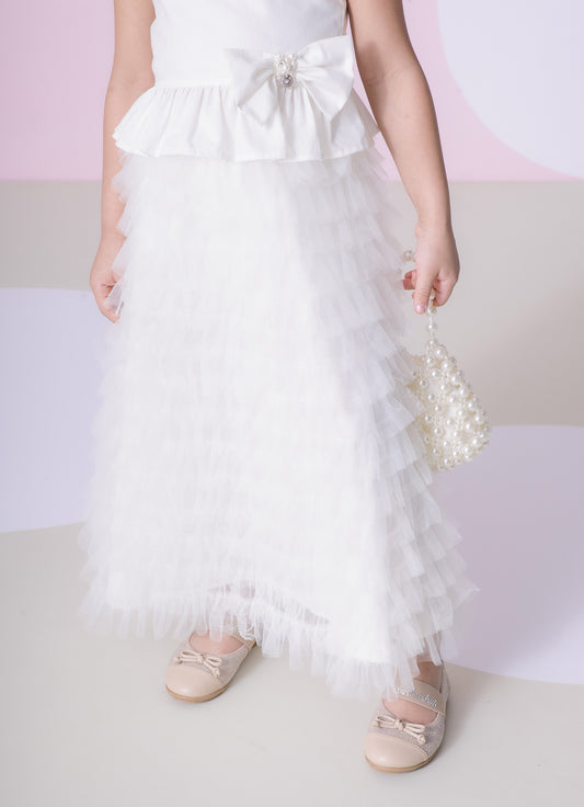 Saia Short Tule Babados