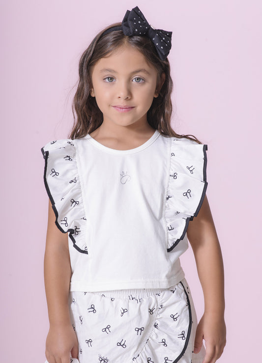 Blusa Cotton Babados P Cristal