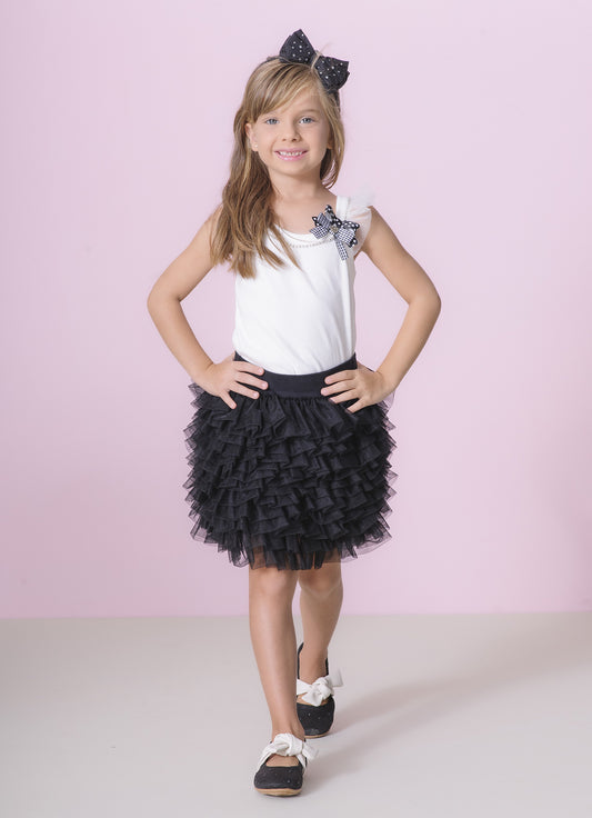 Saia Short Camadas Frufru Tule