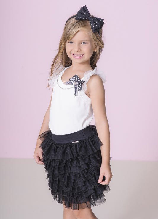 Saia Short Camadas Frufru Tule