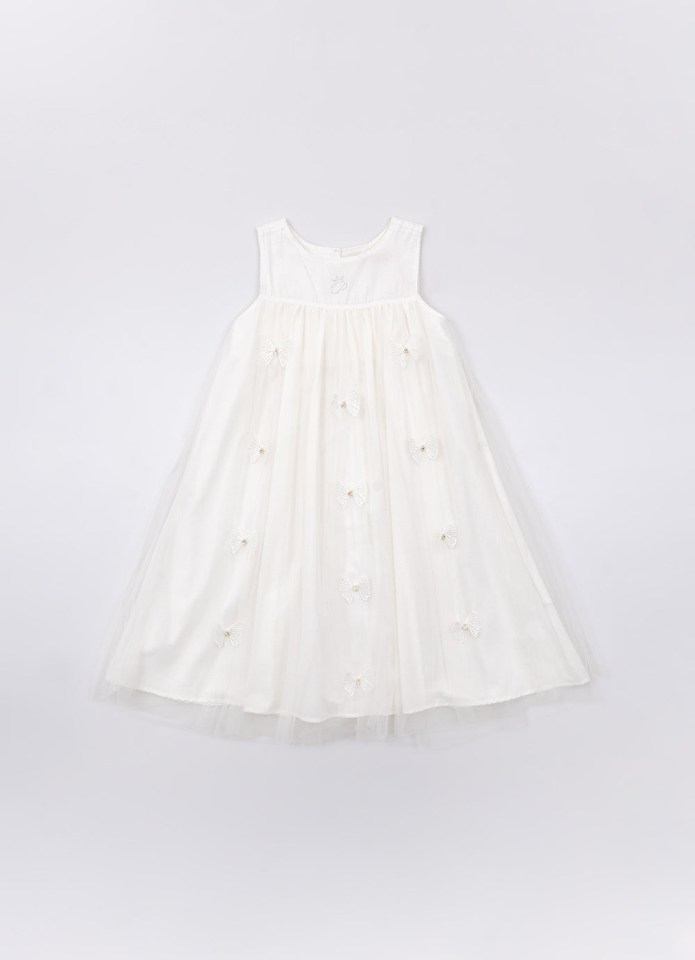 Vestido Princesa Tule Laços Aplicados