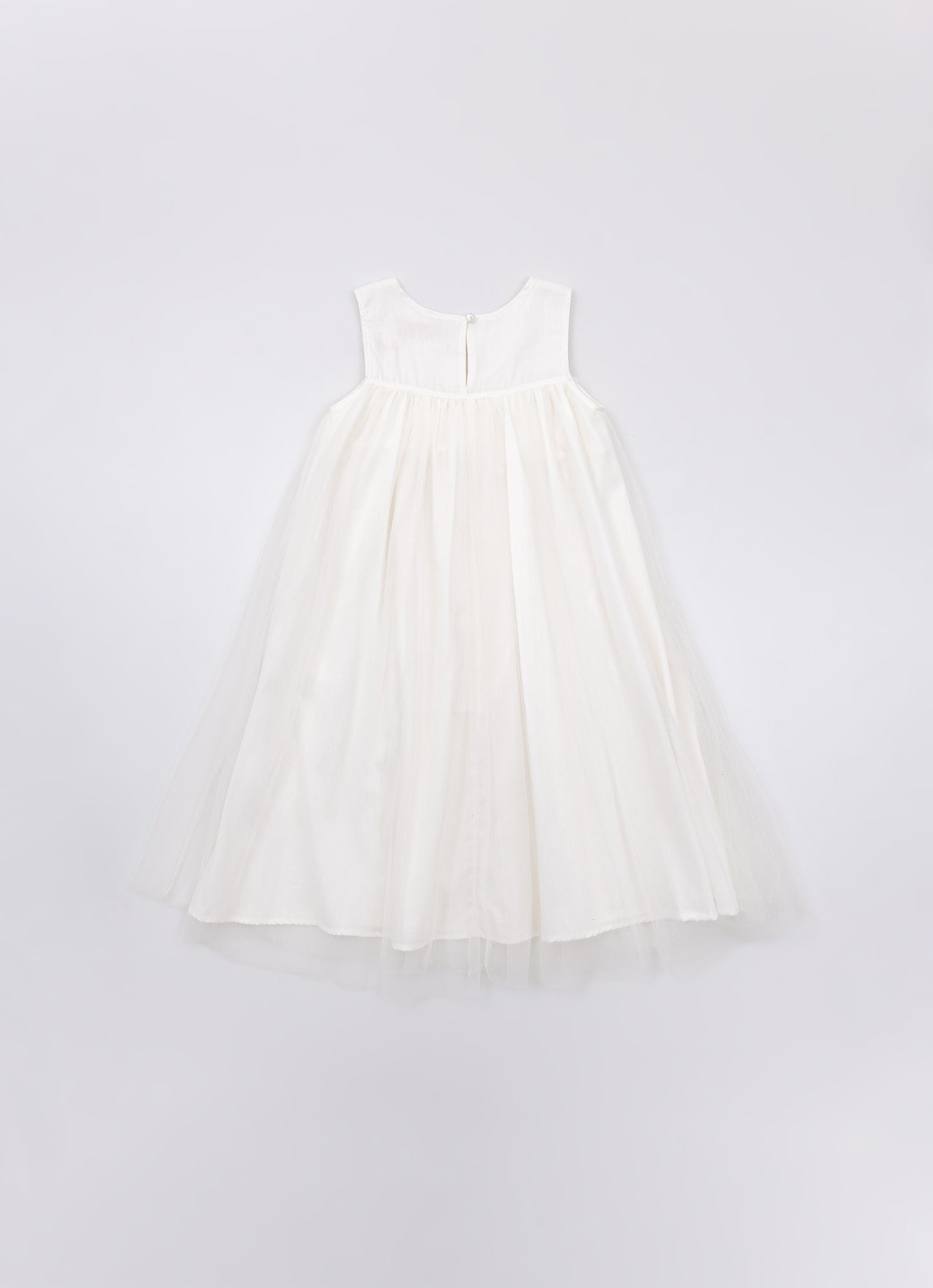 Vestido Princesa Tule Laços Aplicados