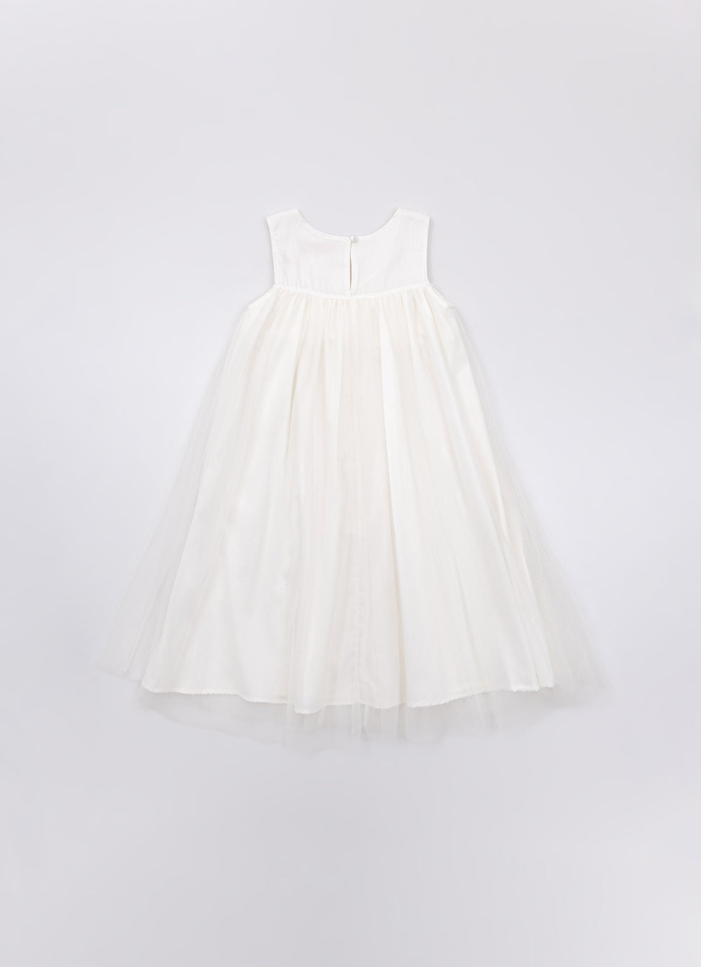 Vestido Princesa Tule Laços Aplicados