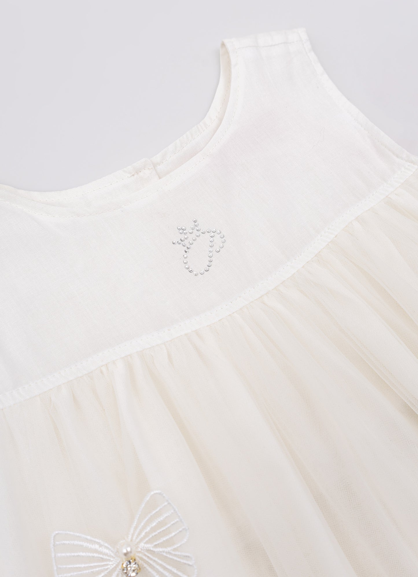 Vestido Princesa Tule Laços Aplicados