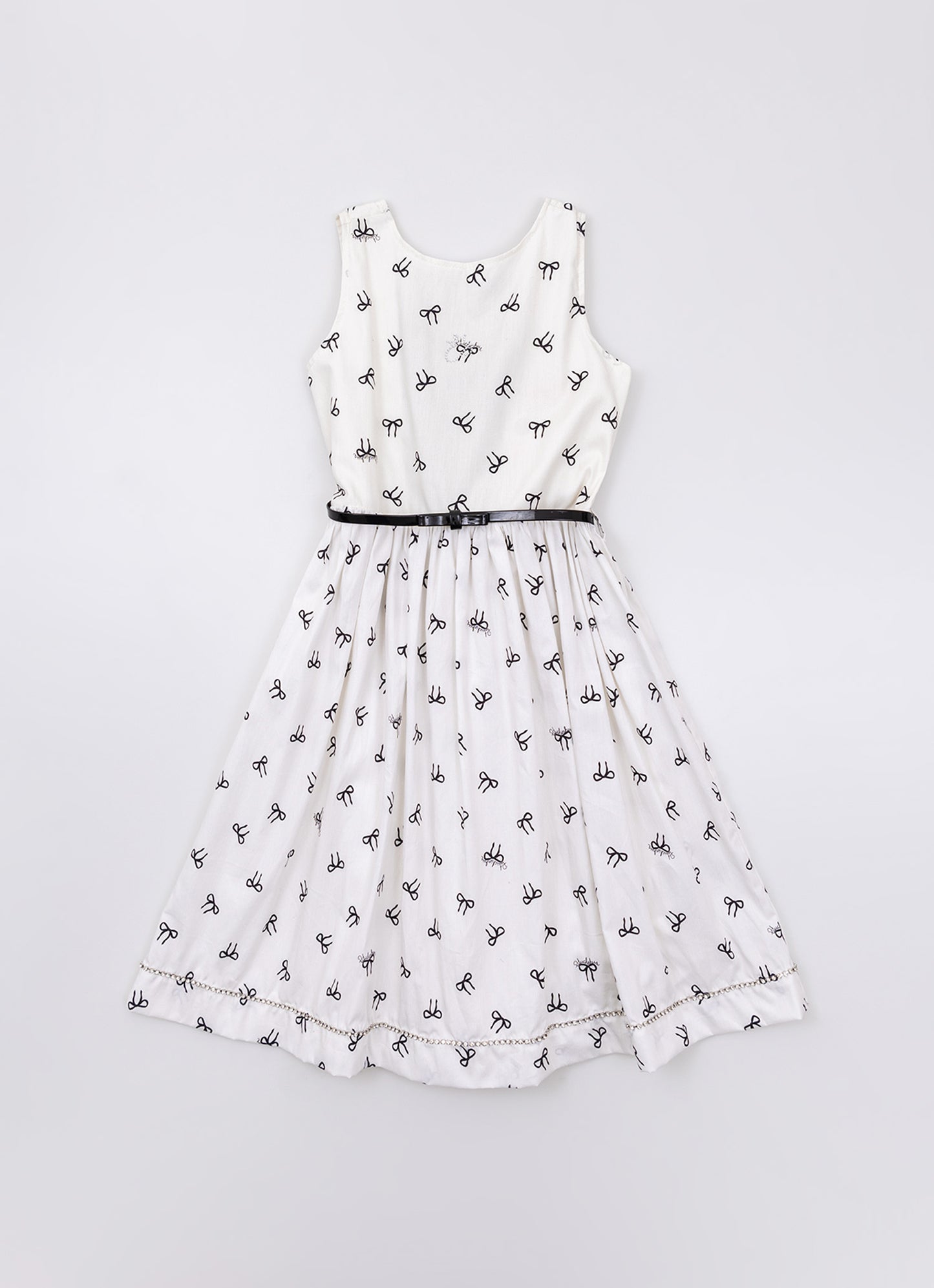 Vestido Algodão Estampa Laçinhos Maxi Laço Costas