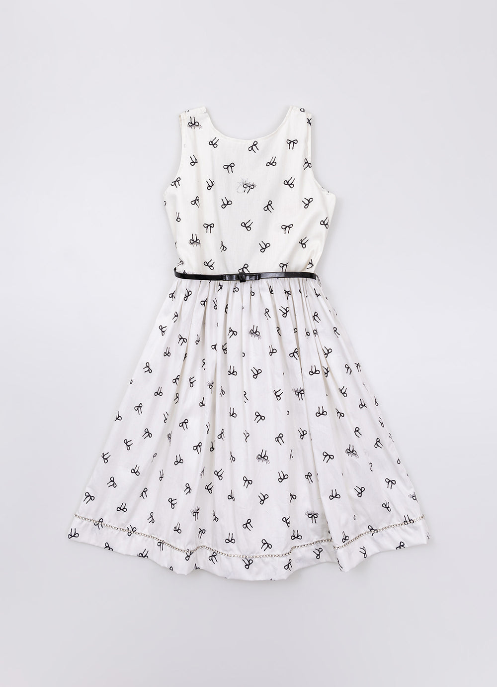 Vestido Algodão Estampa Laçinhos Maxi Laço Costas