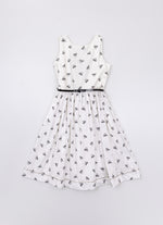 Vestido Algodão Estampa Laçinhos Maxi Laço Costas
