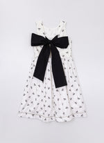 Vestido Algodão Estampa Laçinhos Maxi Laço Costas