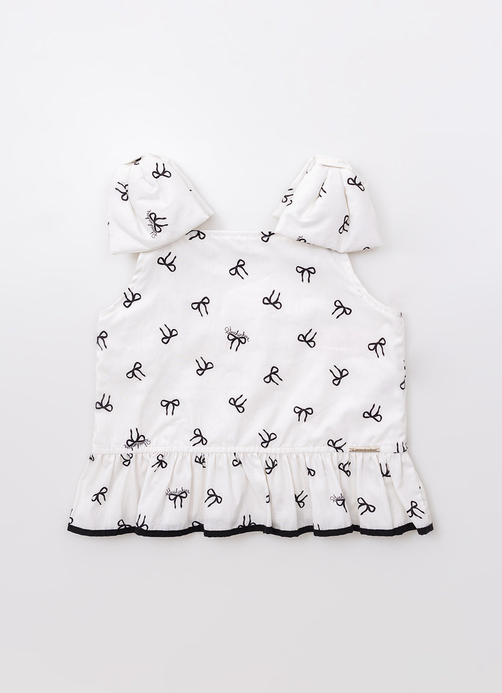 Blusa Algodão Maxi Laços Puffer