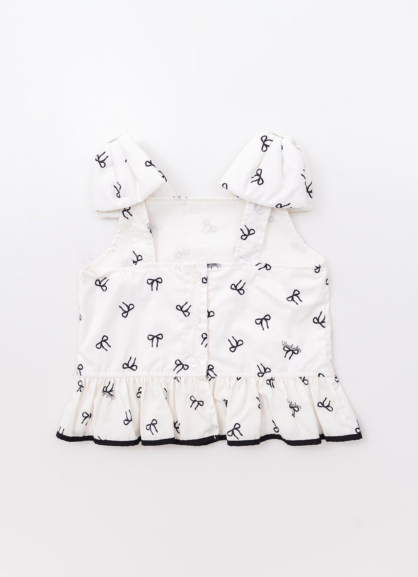 Blusa Algodão Maxi Laços Puffer
