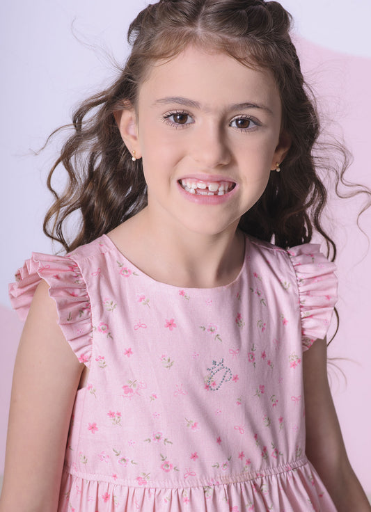 Vestido Longo Algodão Mini Floral