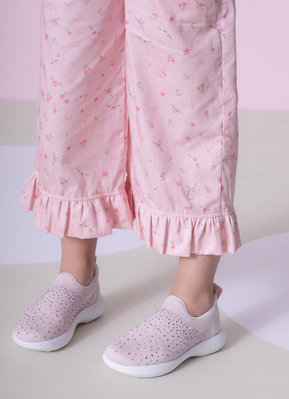 Calça Pantacourt Algodão Estampa Mini Floral