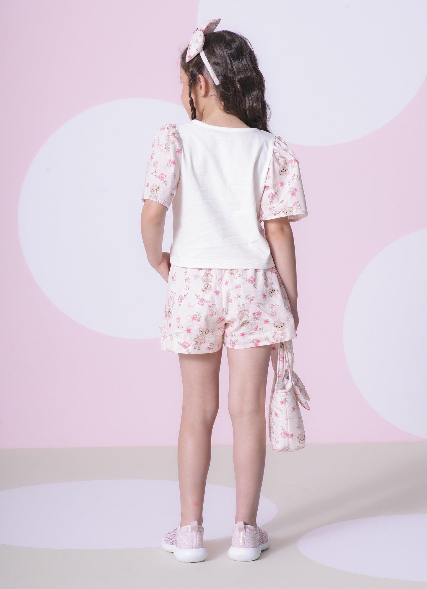 Short Algodão Estampa Listrado Ursas