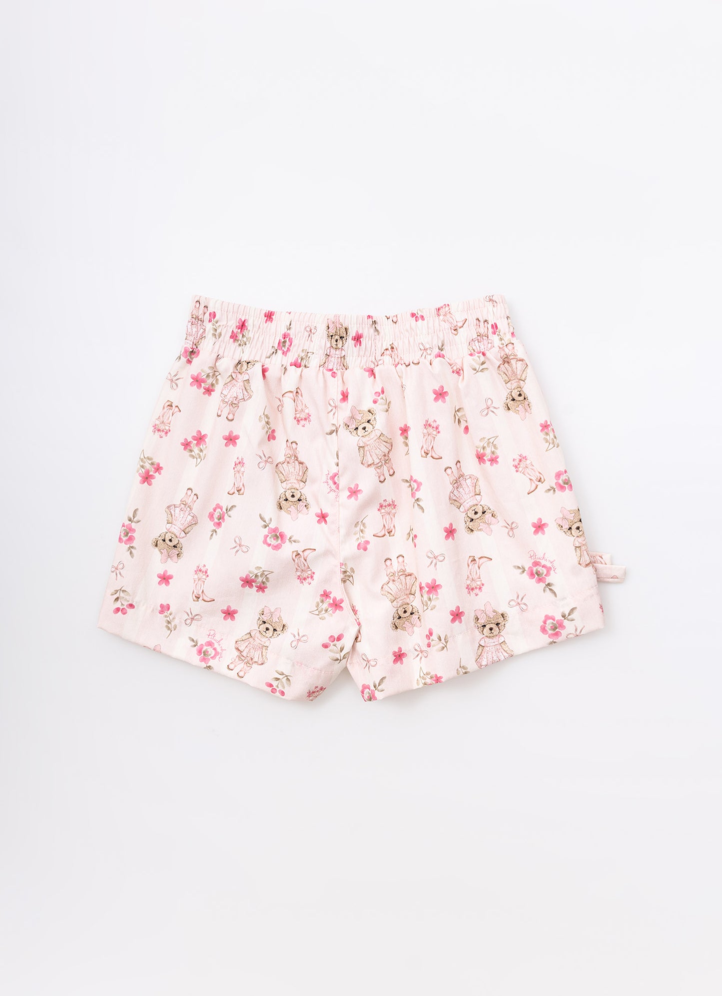 Short Algodão Estampa Listrado Ursas