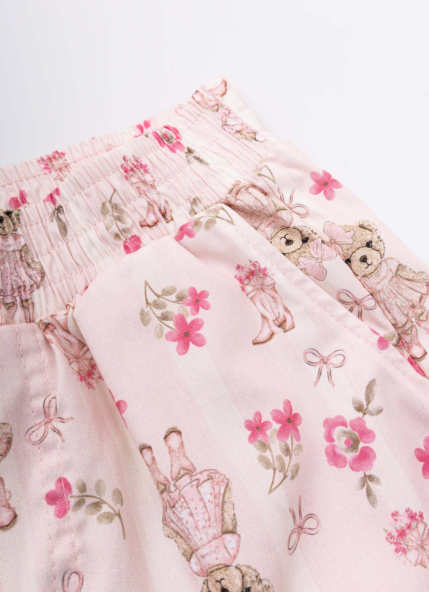 Short Algodão Estampa Listrado Ursas