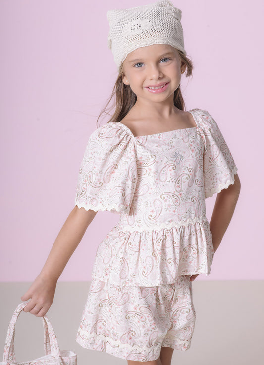 Blusa Algodão Babado Rendinha