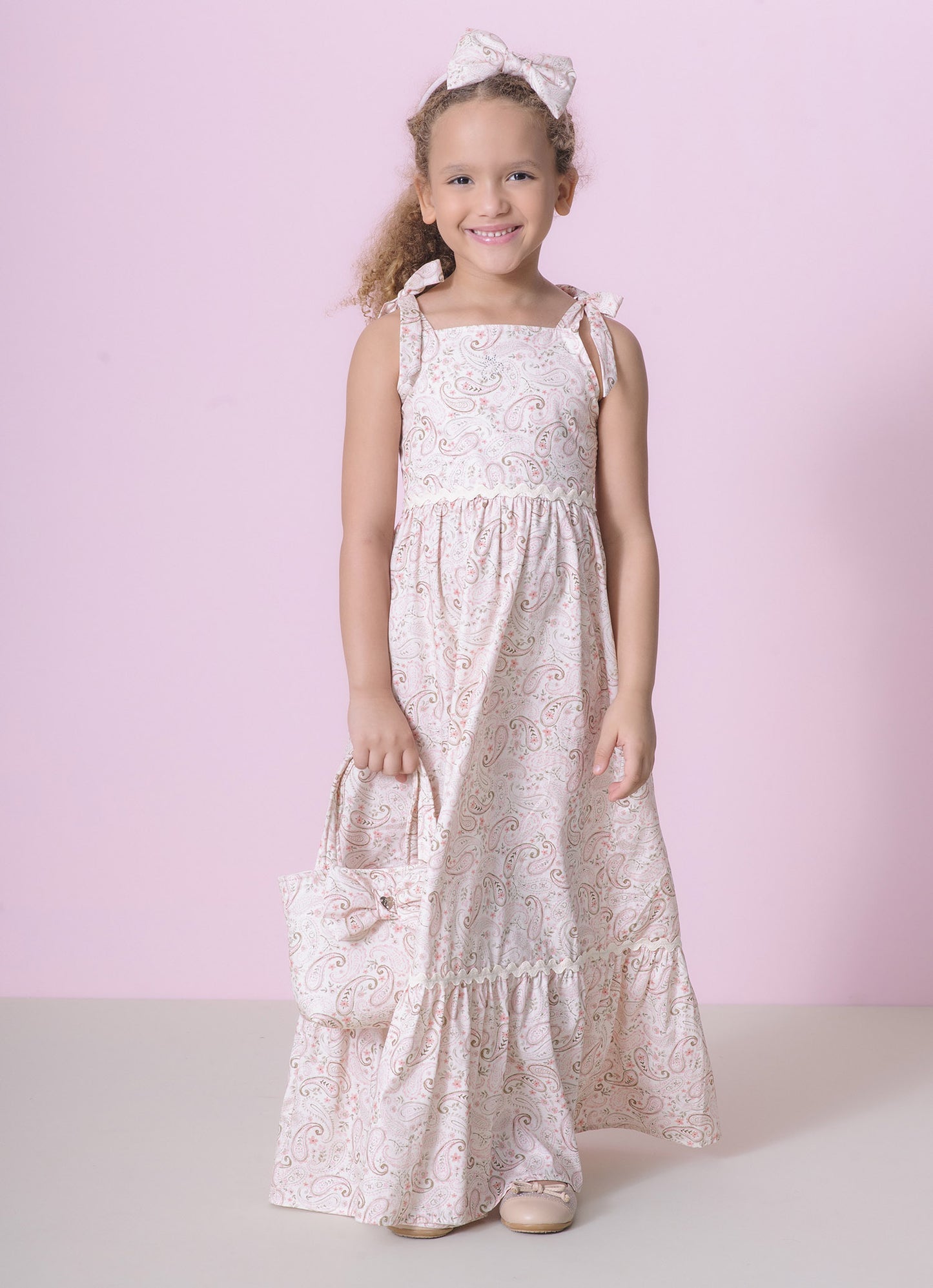 Vestido Longo Algodão Multi Estampado