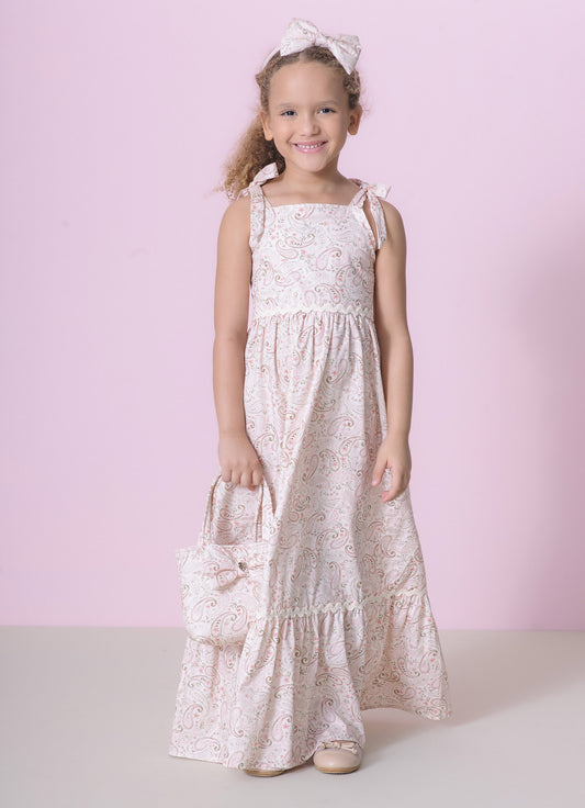 Vestido Longo Algodão Multi Estampado