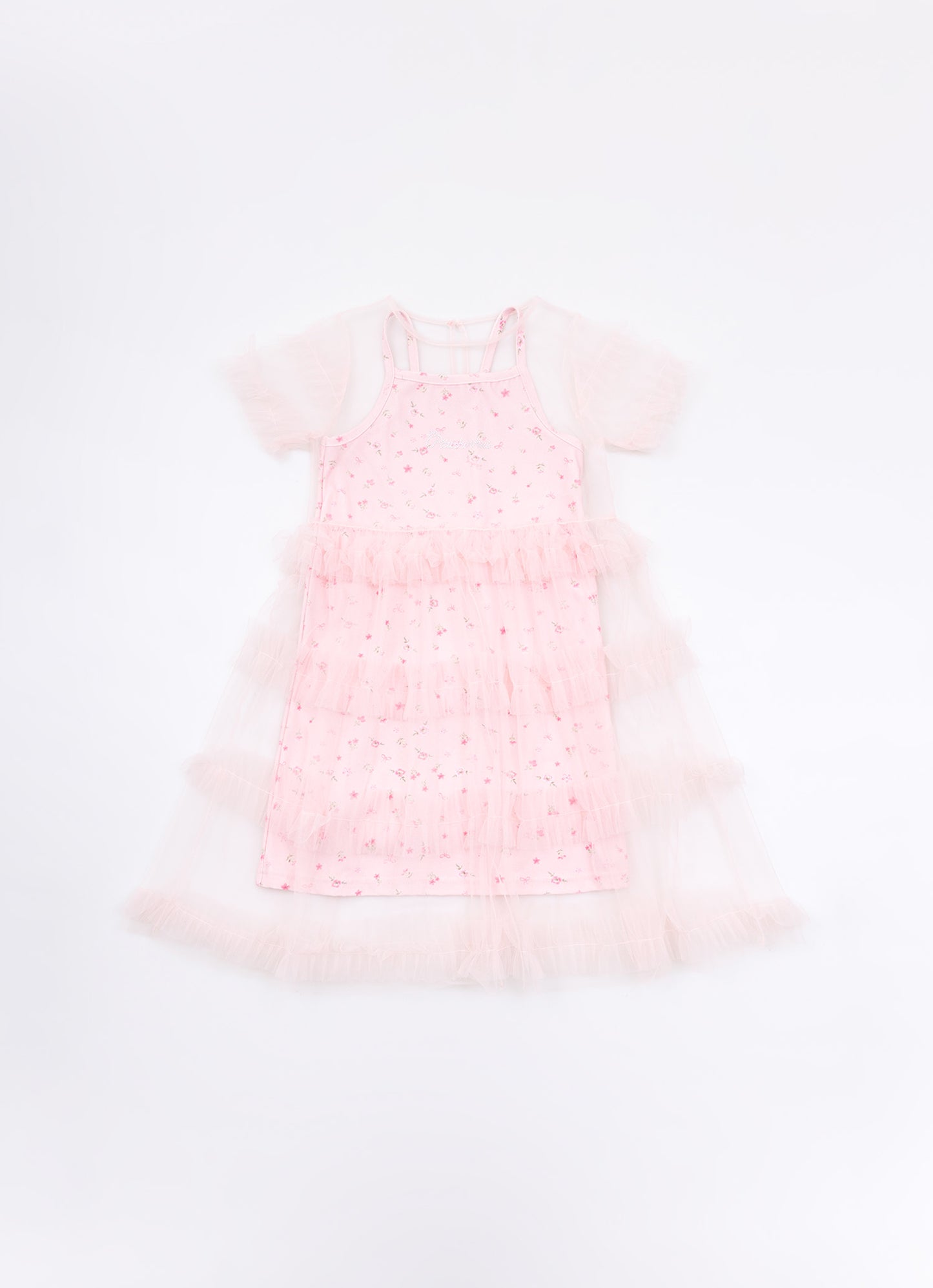 Vestido Light Sobreposição Tule Frufru