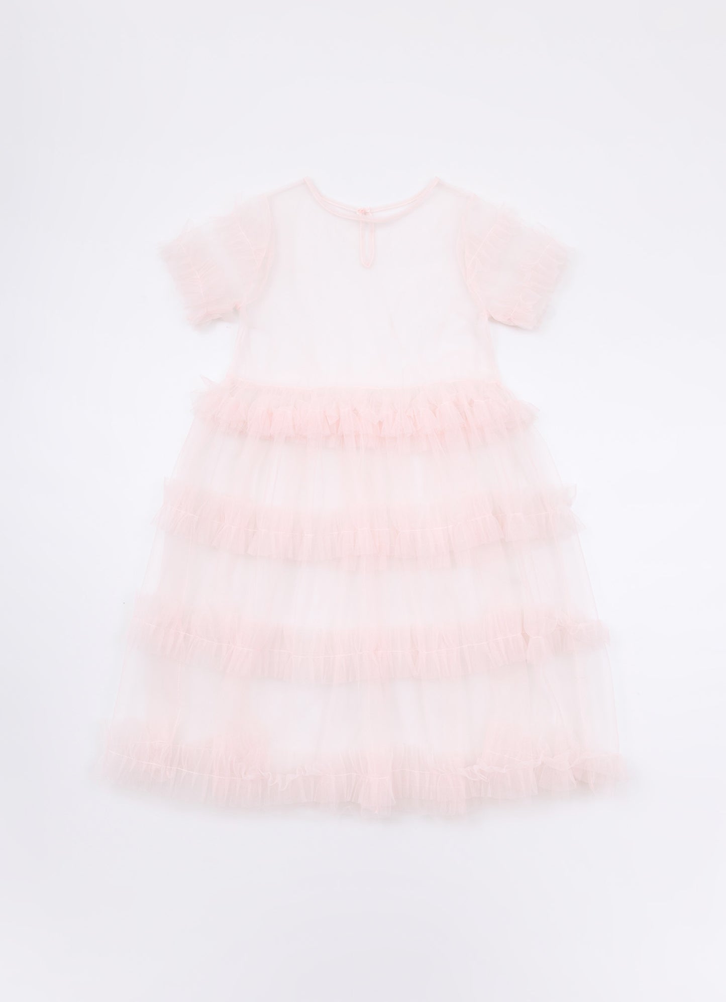 Vestido Light Sobreposição Tule Frufru