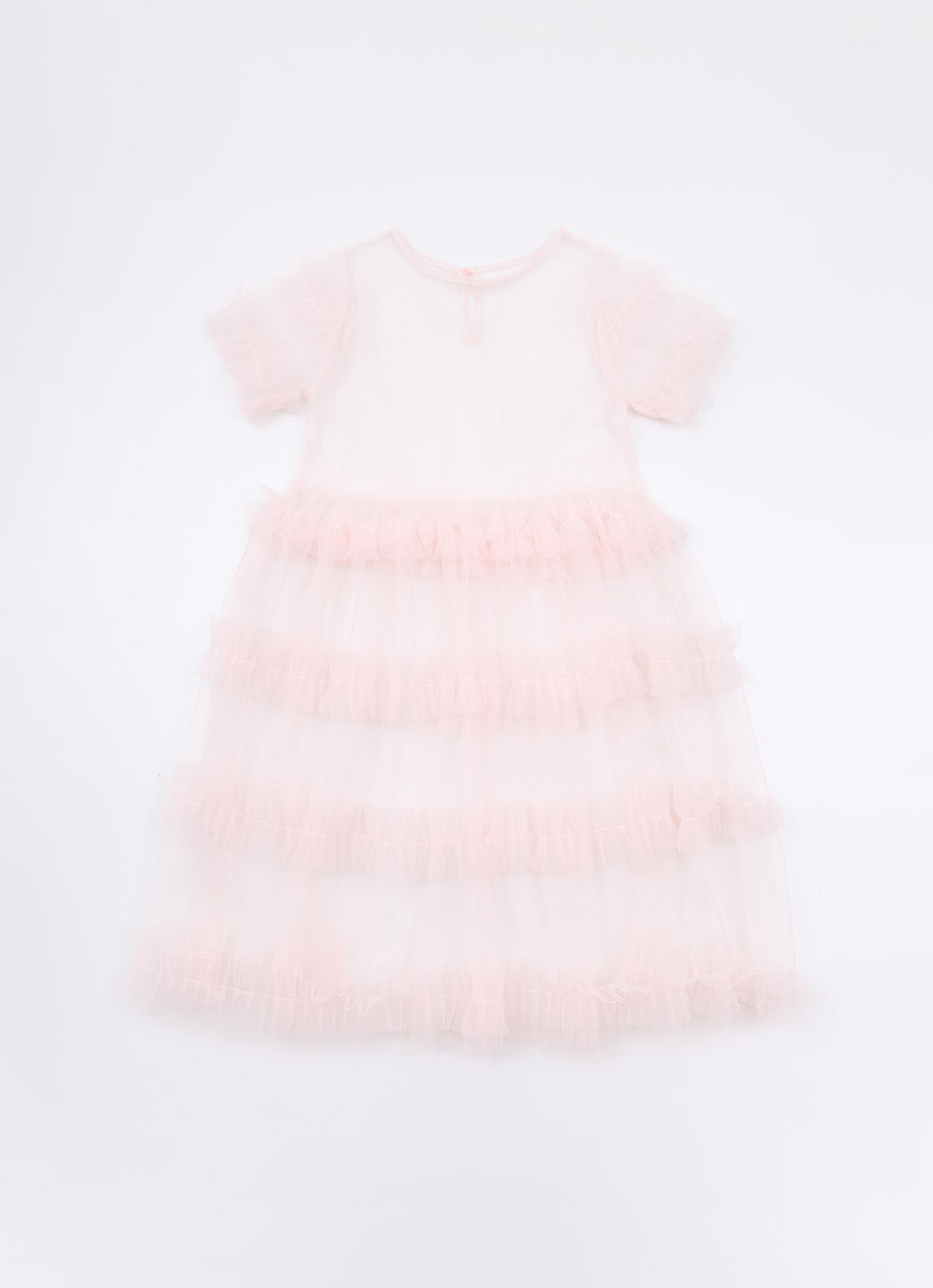 Vestido Light Sobreposição Tule Frufru