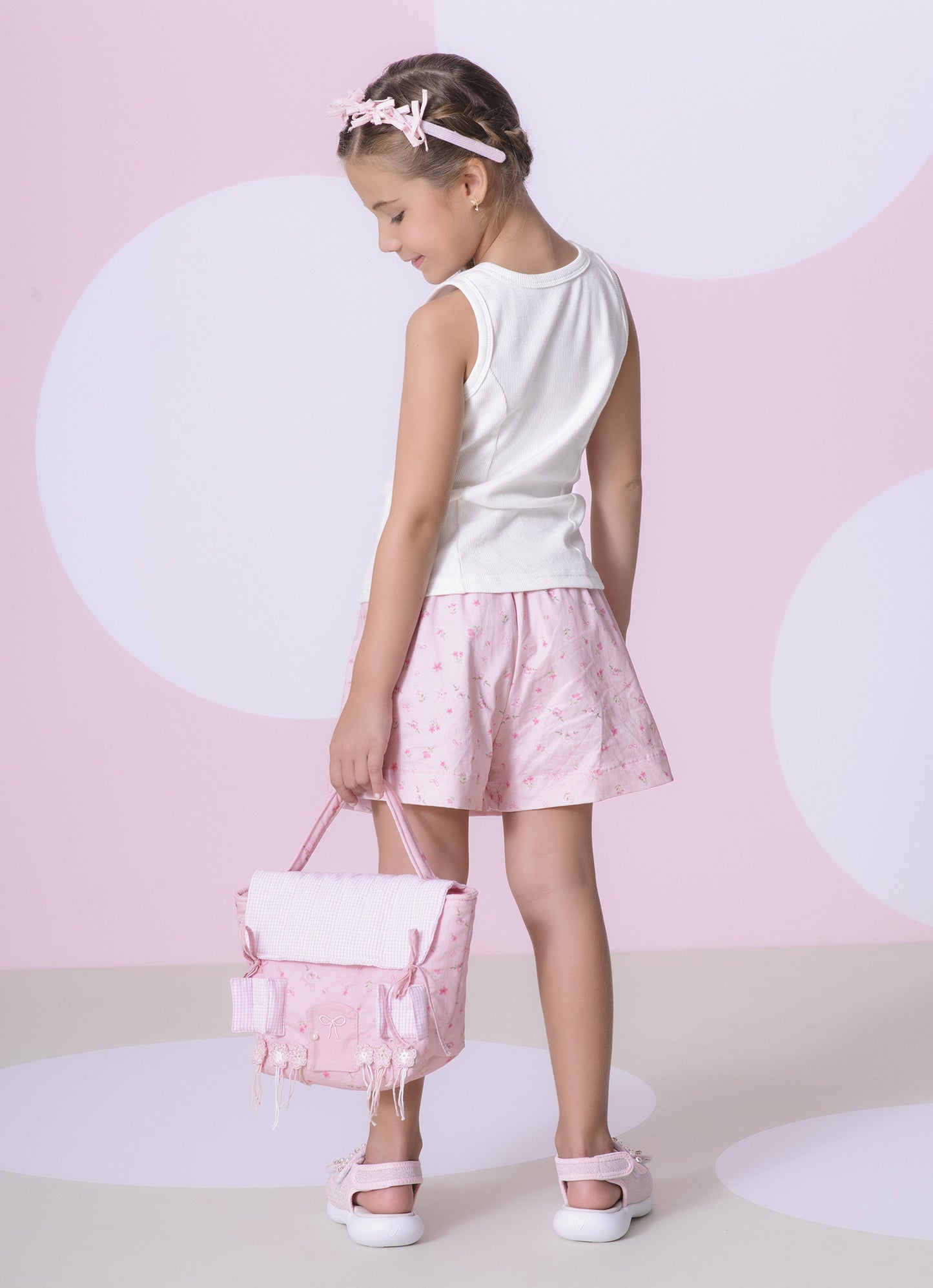 Saia Short Pregas Estampado