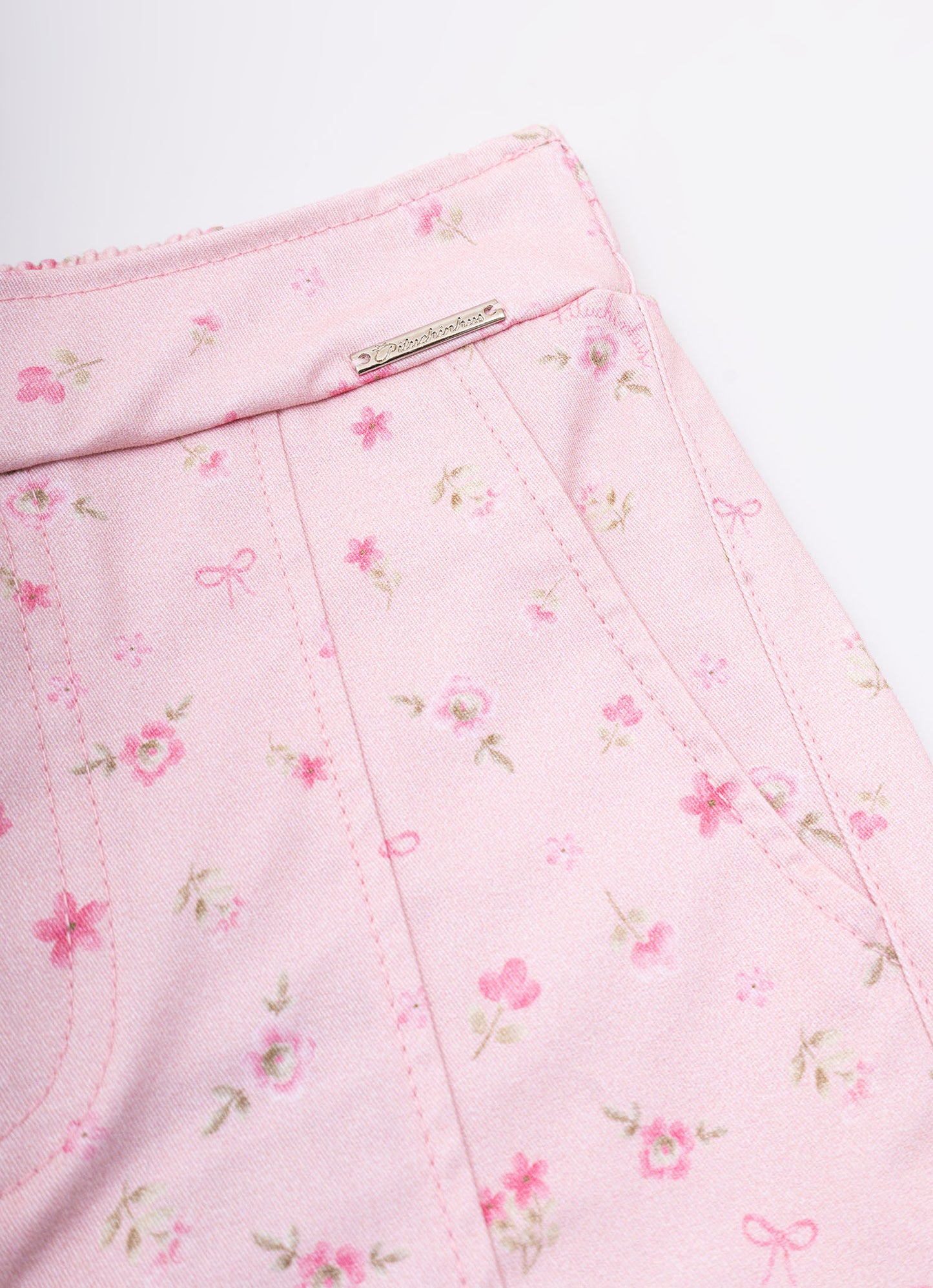 Calça Sarja Estampada Mini Floral