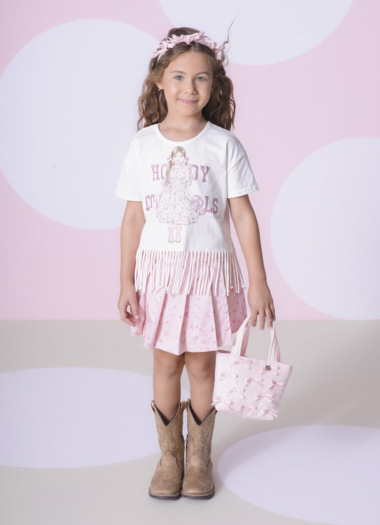 Blusa Cotton Franjas Serigrafia Boneca