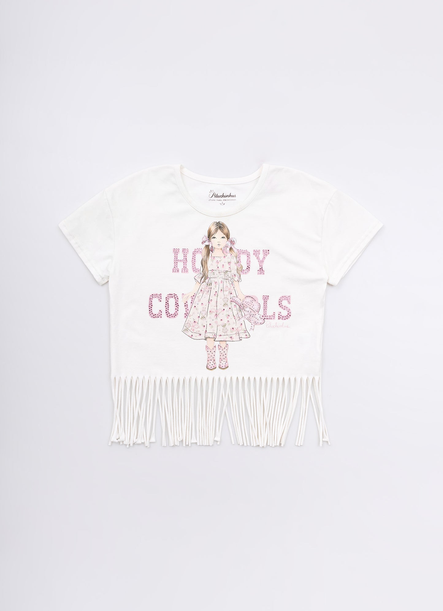 Blusa Cotton Franjas Serigrafia Boneca