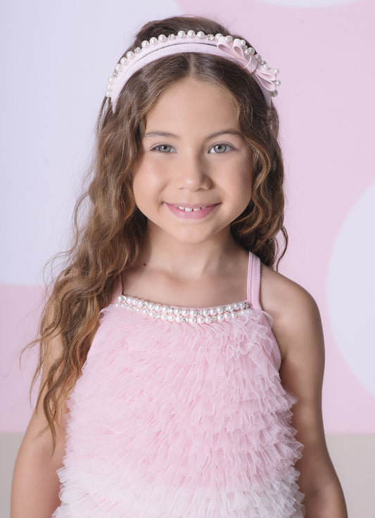 Blusa Alça Ribana Fru Fru Tule Bicolor