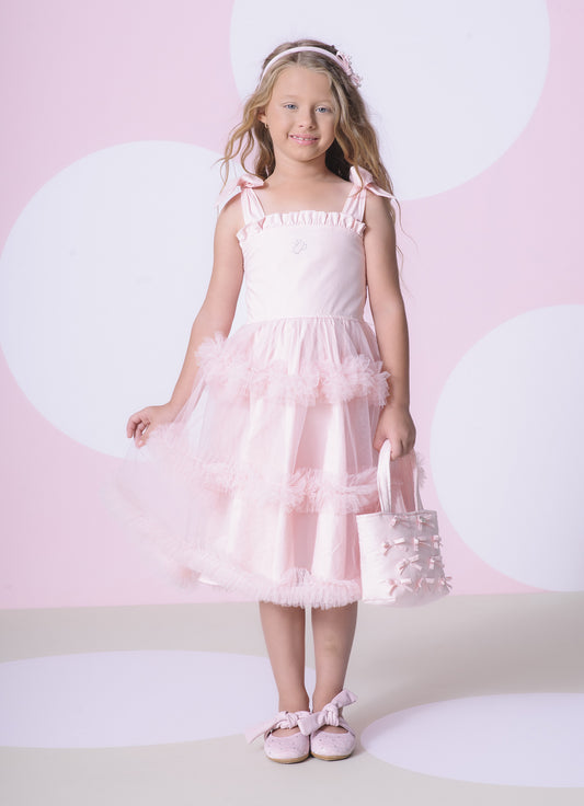 Vestido Tricoline Alça Amarração