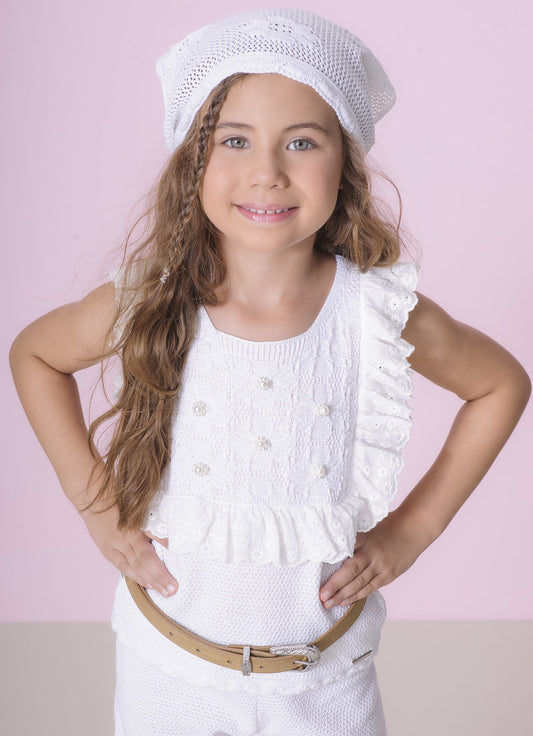 Regata Tricot Ponto Rendado
