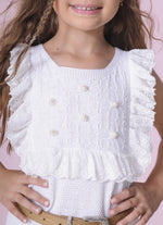 Regata Tricot Ponto Rendado