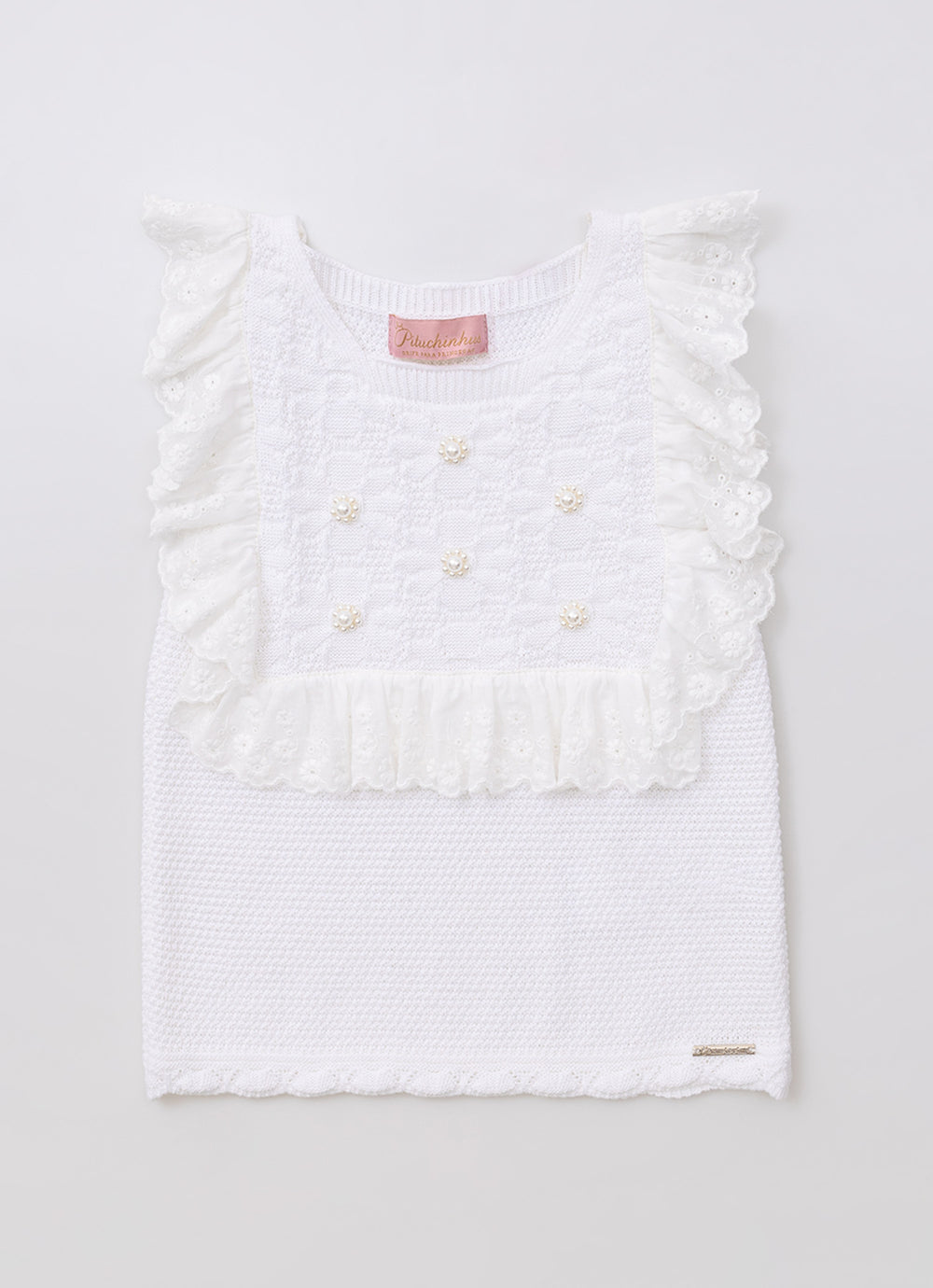 Regata Tricot Ponto Rendado