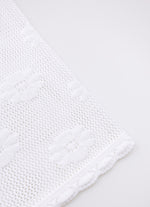 Calça Tricot Reta Ponto Rendado Floral