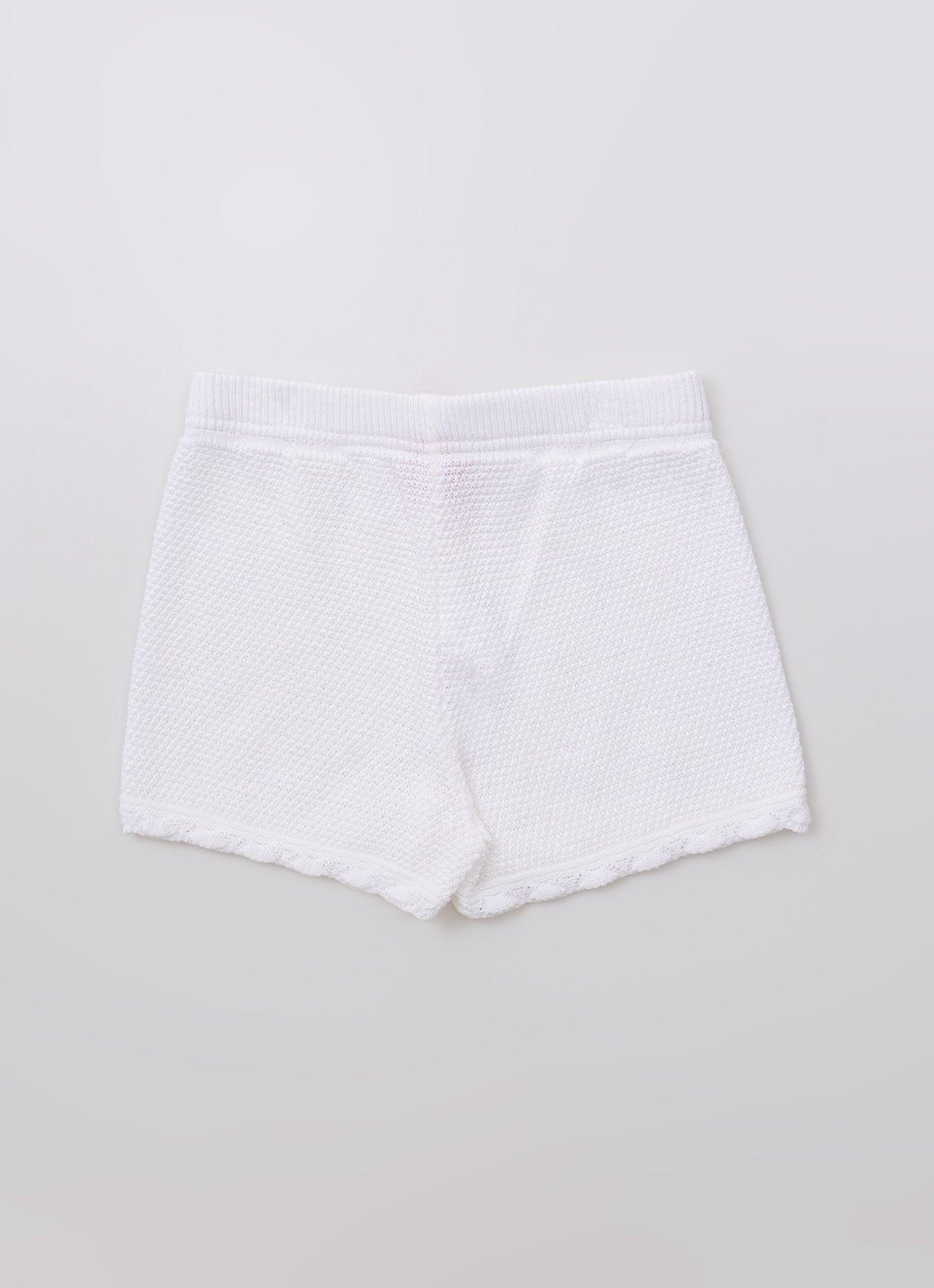 Short Tricot Ponto Rendado Floral