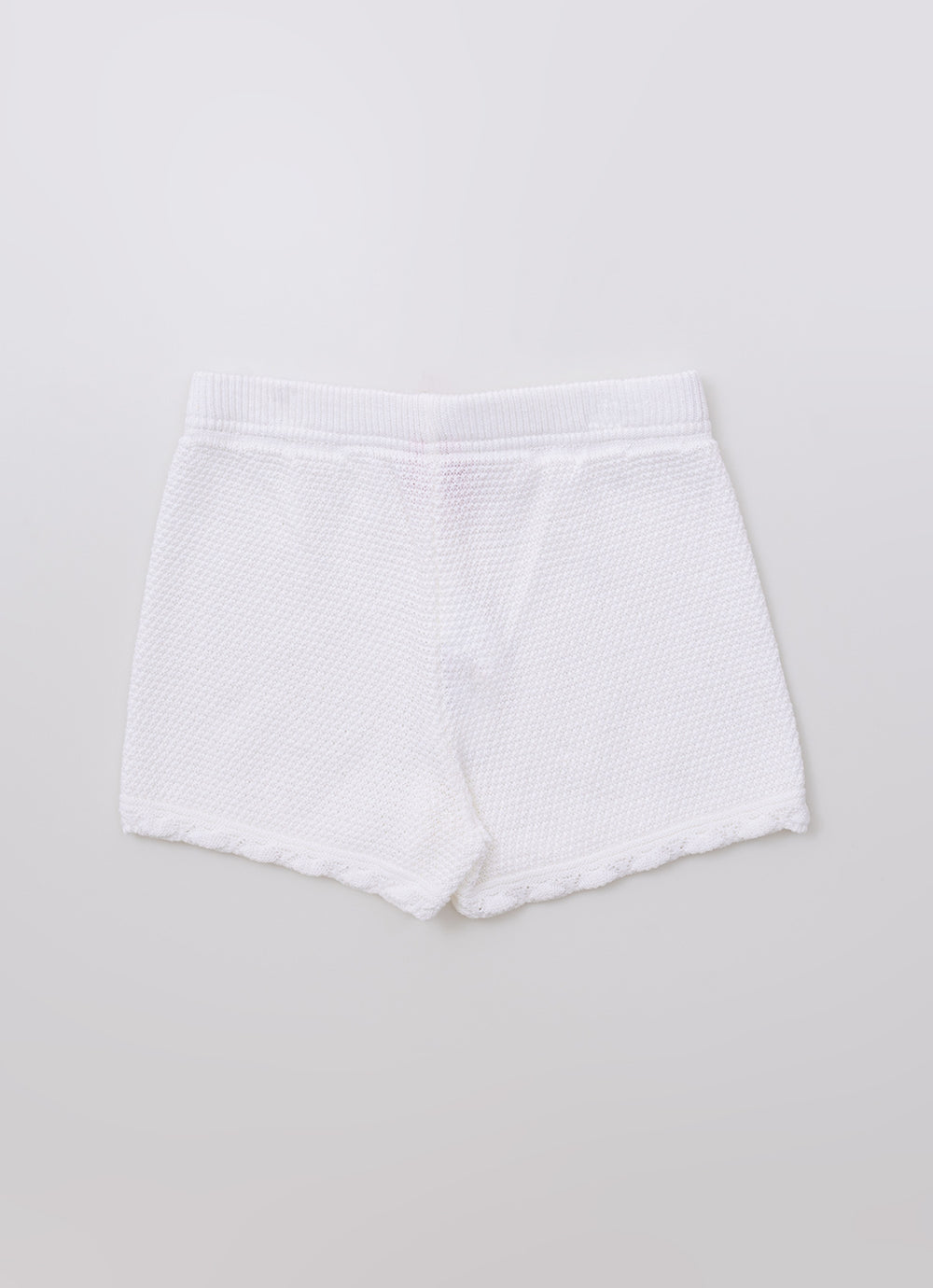 Short Tricot Ponto Rendado Floral