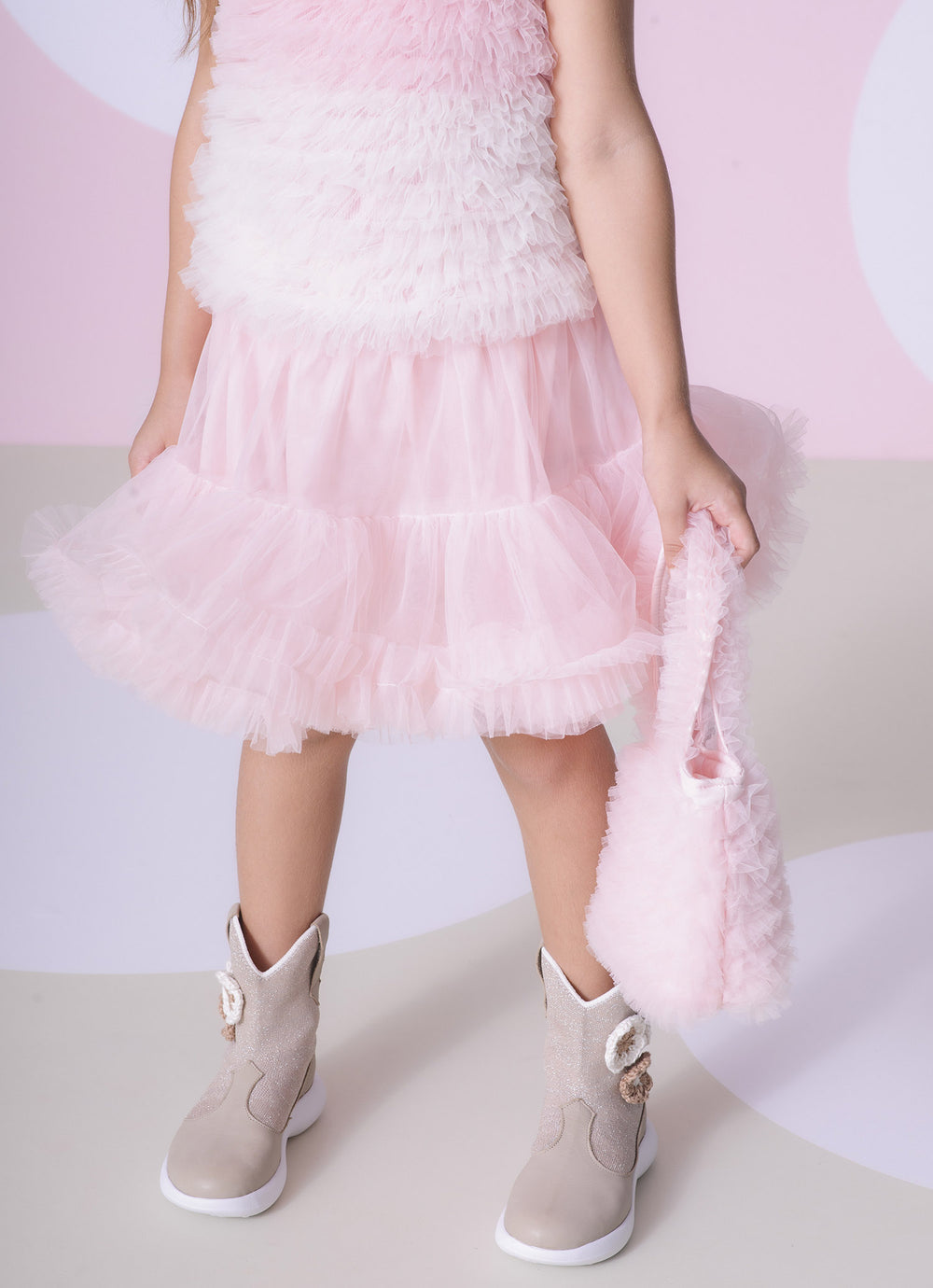 Saia Short Tule Babado Fru Fru