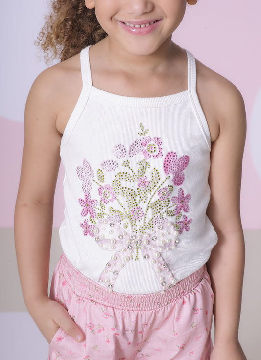 Blusa Alça Ribana Serigrafia